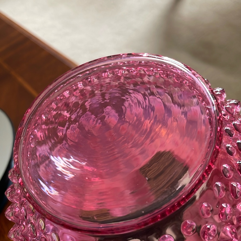 Fenton Cranberry Opalescent Hobnail vase - Picture 5 of 10